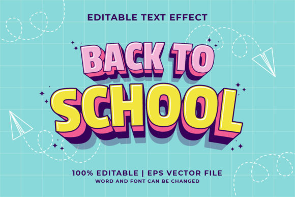 Back to School Cartoon Text Effect