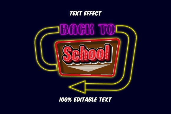 Back to School Vintage Retro Text Effect