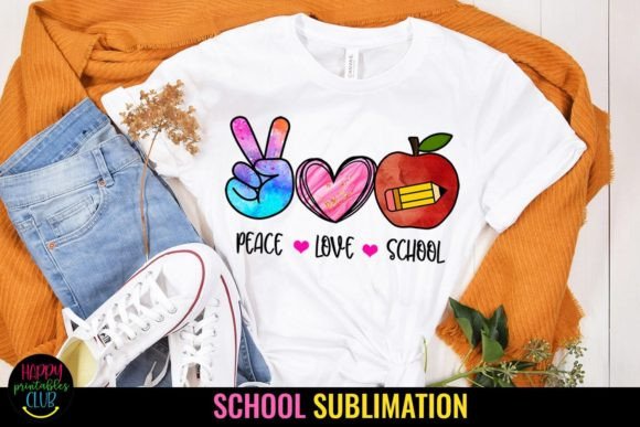 Peace Love School I Back to School PNG: A Versatile Design for Educators and Students